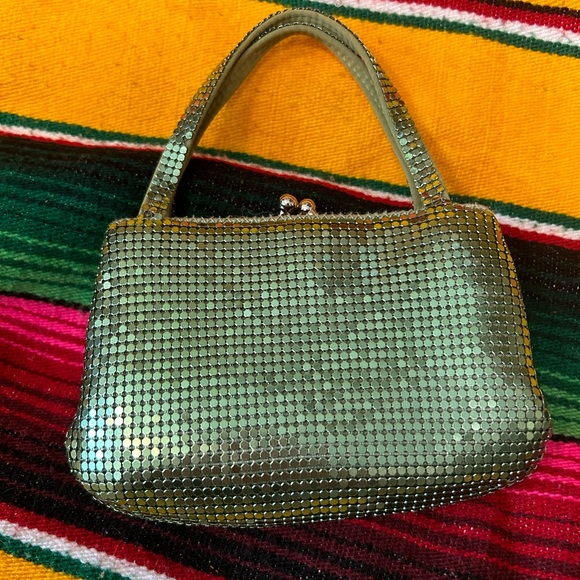 Whiting and Davis Green Metallic Mesh mini bag - Picture 2 of 9